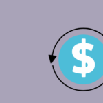 A dollar sign inside a blue circle, surrounded by a black circular arrow pointing clockwise, all set against a light purple background symbolizes the importance of regularly updating PHP for a secure WordPress site.