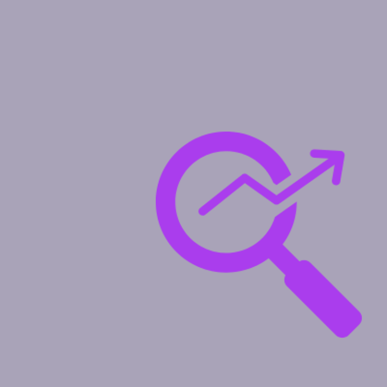 A purple magnifying glass icon surrounding an upward-pointing arrow on a lavender background, symbolizing the secure and efficient updating of your WordPress site.